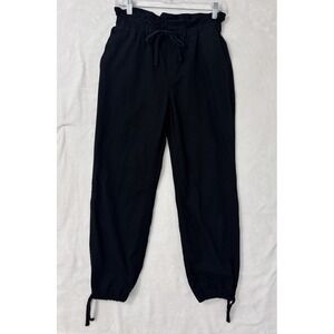 Hollister Ultra High Rise Jogger Pants Womens S Black Paperbag Casual Boho 0723